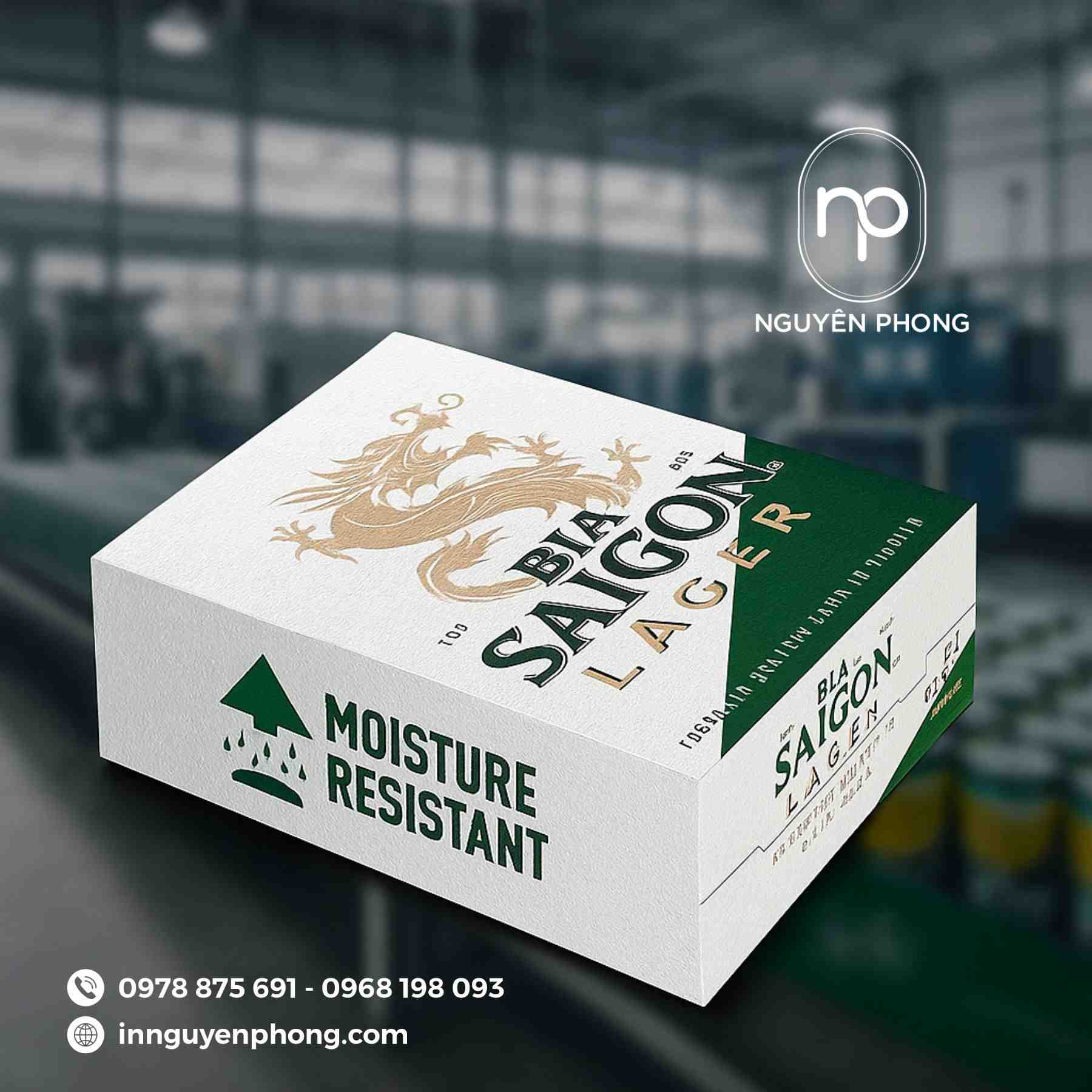 Mẫu thùng carton đựng bia lon Sài Gòn